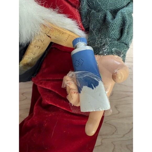 Vintage Sitting Tools Santa Saint Nicolas 21 inch Fabric Figurine - Picture 7 of 7
